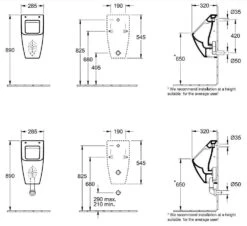 Villeroy & Boch Venticello - Urinario De Aspiración, 285x545x315 Mm, DirectFlush, CeramicPlus, Blanco Alpino 5504R1R1 -Baño Suministros Tienda 01e64b3fdfa0b2b446680b4b