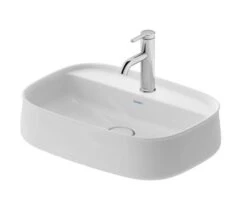 Duravit Zencha - Lavabo Sobre Encimera 550x390 Mm, Sin Rebosadero, Orificio Para Grifo, DuraCeram, Blanco Mate 2374553271