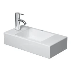 Duravit Vero Air - Lavamanos 500x250 Mm, Sin Rebosadero, Con Orificio Para Grifo A La Izquierda, WonderGliss, Blanco 07245000091