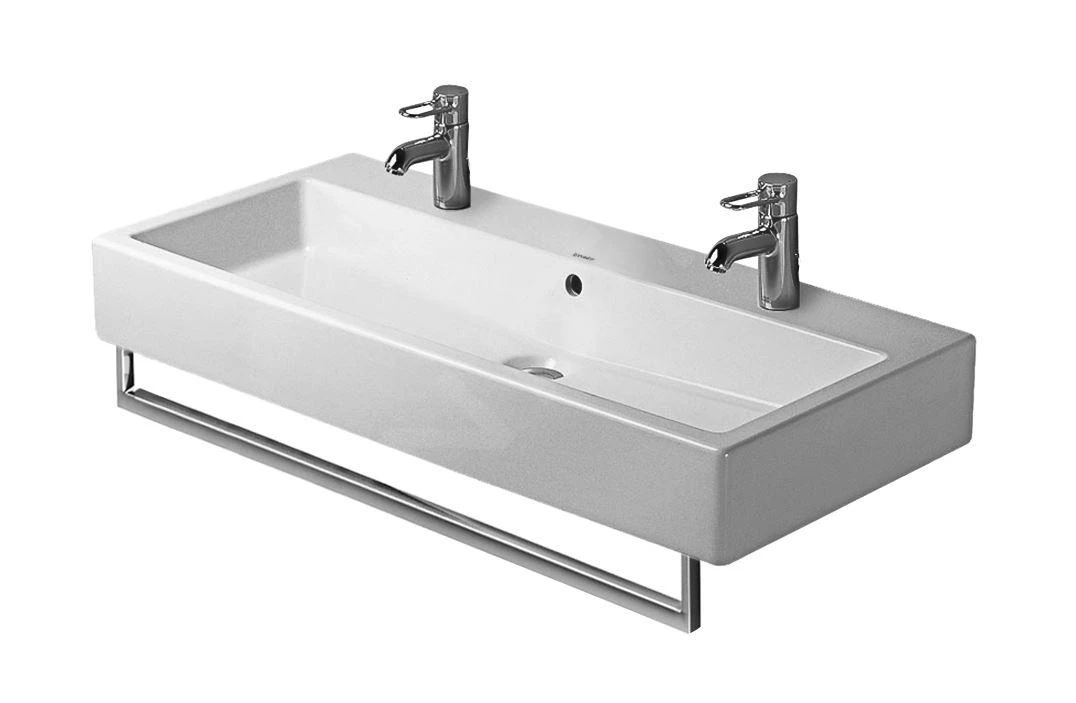 Duravit Vero - Lavabo Doble 1000x470 Mm, Con 2 Orificios Para Grifería, Blanco Alpino 0454100024 5 Duravit Vero - Lavabo Doble 1000x470 Mm, Con 2 Orificios Para Grifería, Blanco Alpino 0454100024 - Imagen 3
