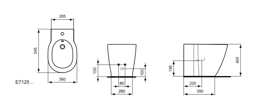 Ideal Standard Connect - Bidé De Pie, Blanco E712501 4 Ideal Standard Connect - Bidé De Pie, Blanco E712501 - Imagen 2