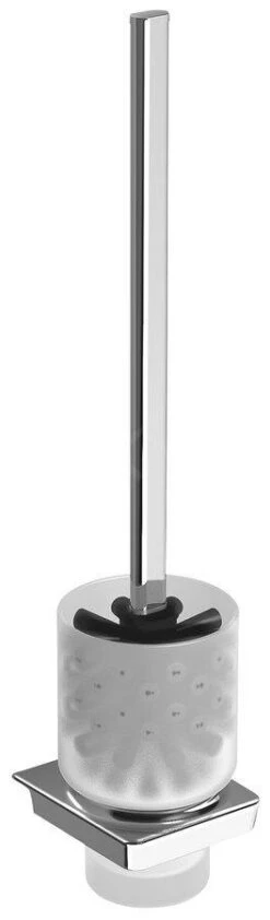 Sapho Zen - Escobilla De WC De Pared Con Soporte, Vidrio Opalino/cromo 161041