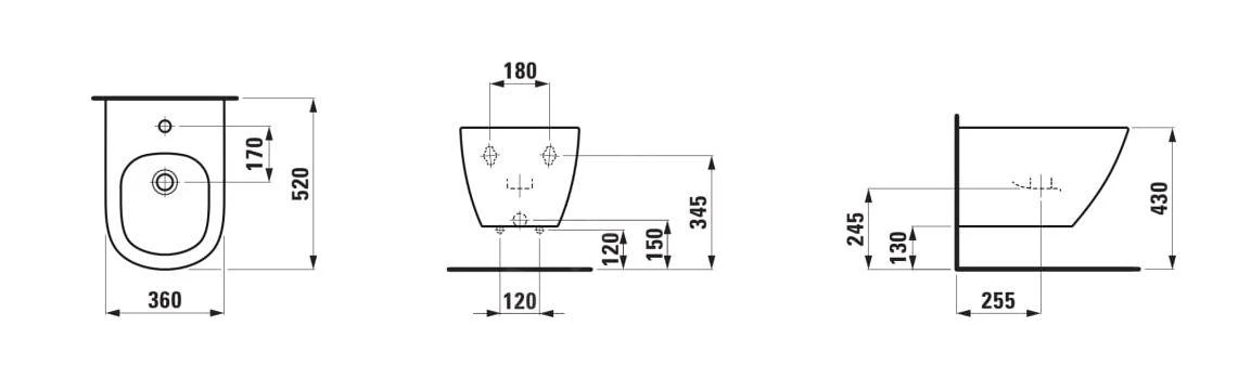 Laufen Lua - Bidé Suspendido, Orificio Para Grifo, LCC, Blanco H8300814003021 4 Laufen Lua - Bidé Suspendido, Orificio Para Grifo, LCC, Blanco H8300814003021 - Imagen 2