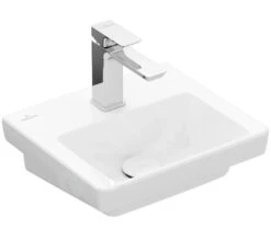 Villeroy & Boch Subway 3.0 - Lavamanos De Mueble 370x305 Mm, Sin Rebosadero, Orificio Para Grifería, CeramicPlus, Stone White 437038RW