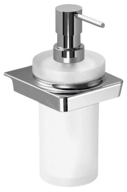 Sapho Zen - Dispensador De Jabón Con Soporte, Vidrio Opalino/cromo 161010