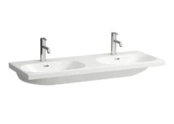 Laufen Lua - Lavabo Doble De Mueble 46x120 Cm, Con Rebosadero, 2 Orificios Para Grifo, LCC, Blanco H8140814001041