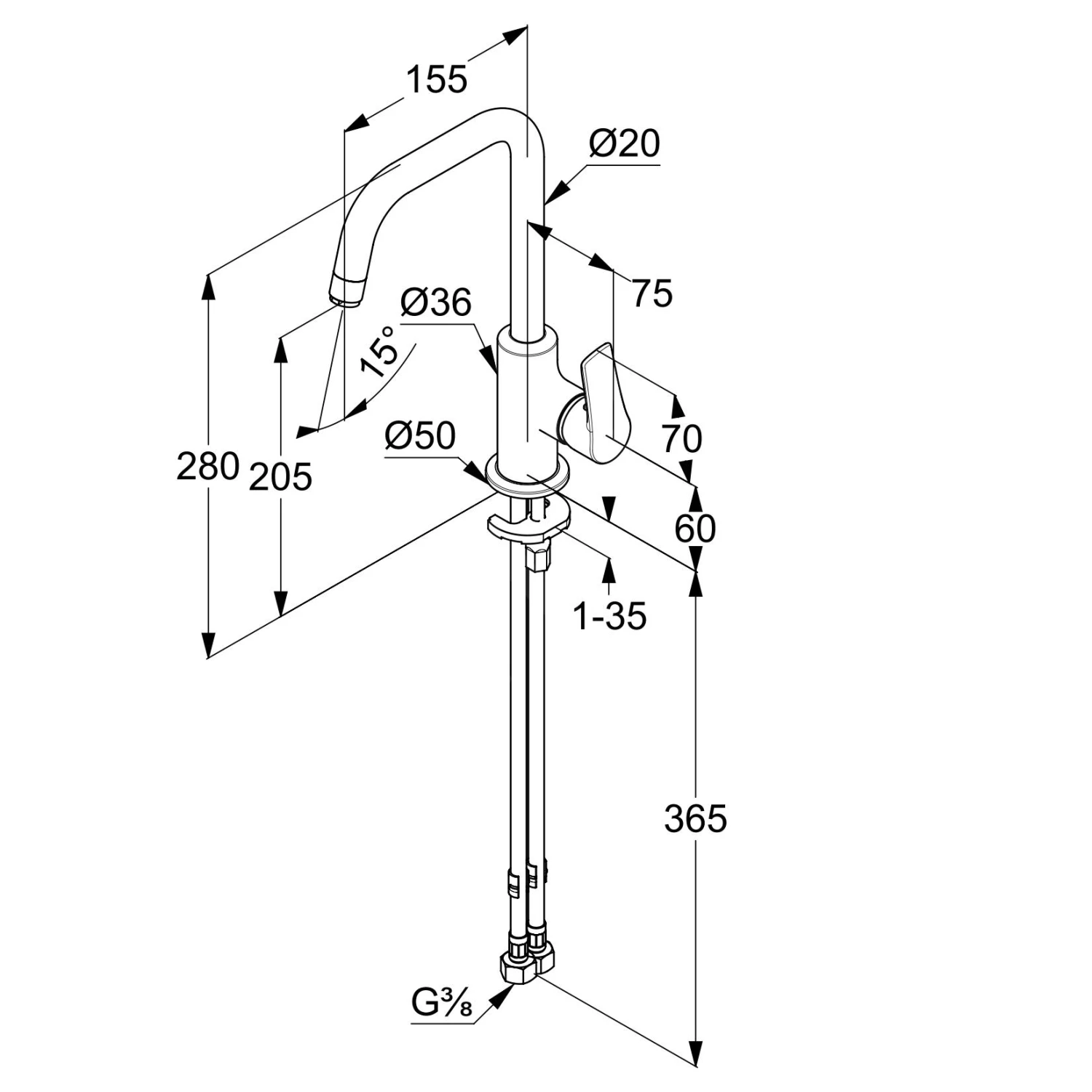 Kludi Pure&Solid - Grifo De Lavabo Con Caño Giratorio, Cromo 340240575 4 Kludi Pure&Solid - Grifo De Lavabo Con Caño Giratorio, Cromo 340240575 - Imagen 2