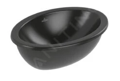 Villeroy & Boch Loop&Friends - Lavabo Encastrado, 560x380 Mm, Con Rebosadero, CeramicPlus, Ebony 4A5500S5