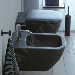 Duravit Happy D.2 - Bidé Suspendido, 365x540 Mm, Orificio Para Grifo, Antracita Mate 2258151300 -Baño Suministros Tienda 383b73cd5130938b2c16bf2d 1