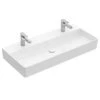 Villeroy & Boch Memento 2.0 - Lavabo Doble 1000x470 Mm, Sin Rebosadero, 2 Orificios Para El Grifo, CeramicPlus, Blanco Alpino 4A22A1R1 -Baño Suministros Tienda 388715b72c589d8aab4f74d6