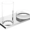Keuco Edition 400 - Vaso Para Cepillos De Dientes Y Bandeja Con Soporte, Cristal/cromo 11554019000