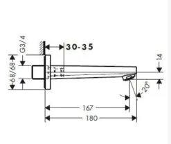 Hansgrohe Metropol - Caño De Bañera, Cromo 32542000 -Baño Suministros Tienda 3a3c65ad9c240b513fccb0f8
