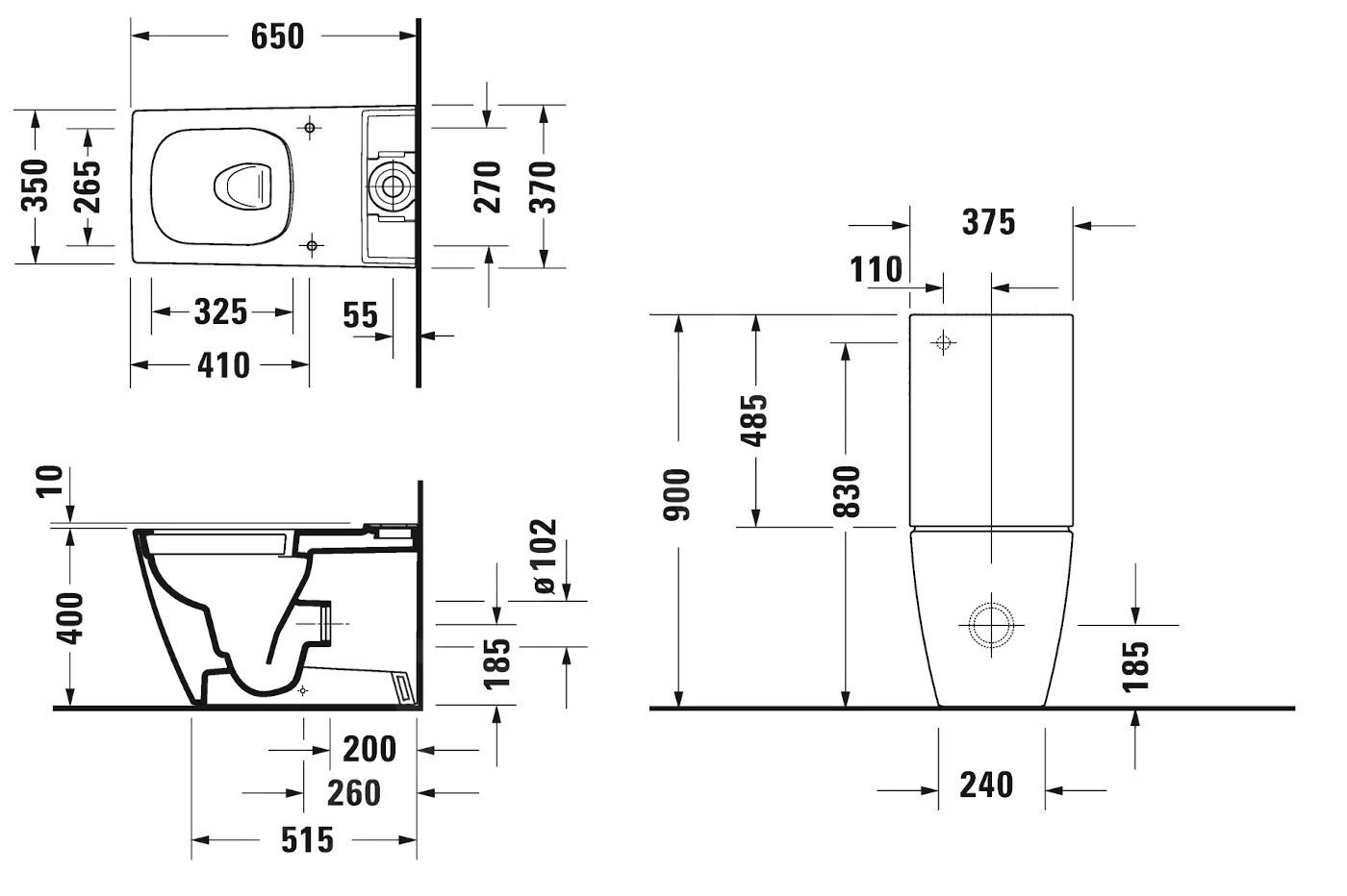 Duravit Viu - Taza De Inodoro Completo, Desagüe Vario, Rimless, Con HygieneGlaze, Blanco Alpino 2191092000 4 Duravit Viu - Taza De Inodoro Completo, Desagüe Vario, Rimless, Con HygieneGlaze, Blanco Alpino 2191092000 - Imagen 2