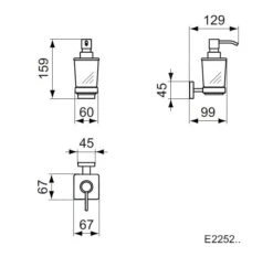 Ideal Standard IOM Square - Dispensador De Jabón Con Soporte, Cristal Opaco/cromo E2252AA -Baño Suministros Tienda 4299eb0fd1fbd657f1cb0a88