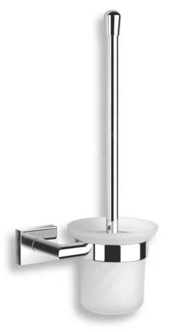 Novaservis Titania Elis - Escobilla De WC De Pared Con Soporte, Vidrio Opalino/cromo 66433,0