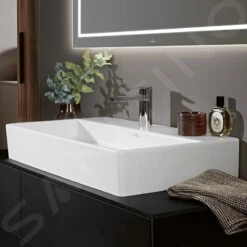 Villeroy & Boch Memento 2.0 - Lavabo De Mueble 800x470 Mm, Con Rebosadero, Orificio Para El Grifo, CeramicPlus, Blanco Alpino 4A228GR1 -Baño Suministros Tienda 4f3830ae7ce50dd97206a428