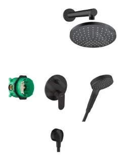 Hansgrohe Vernis Blend - Conjunto De Ducha 200 Con Grifo Empotrado, Negro 27911670