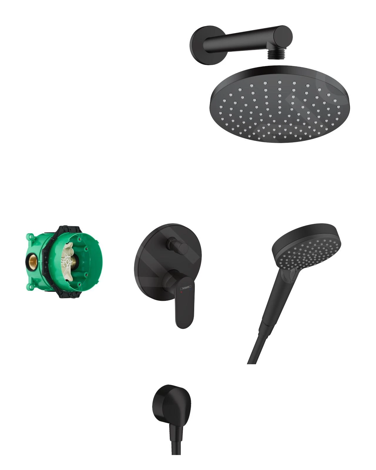 Hansgrohe Vernis Blend - Conjunto De Ducha 200 Con Grifo Empotrado, Negro 27911670 3 Hansgrohe Vernis Blend - Conjunto De Ducha 200 Con Grifo Empotrado, Negro 27911670