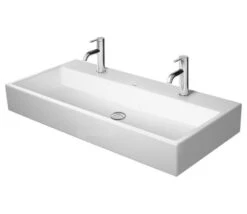 Duravit Vero Air - Lavabo Doble 1000x470 Mm, Sin Rebosadero, Con Orificios Para Grifo, Blanco 2350100043