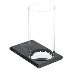 Keuco Edition 400 - Vaso Para Cepillos De Dientes Con Soporte, Cromo Negro 11550139000