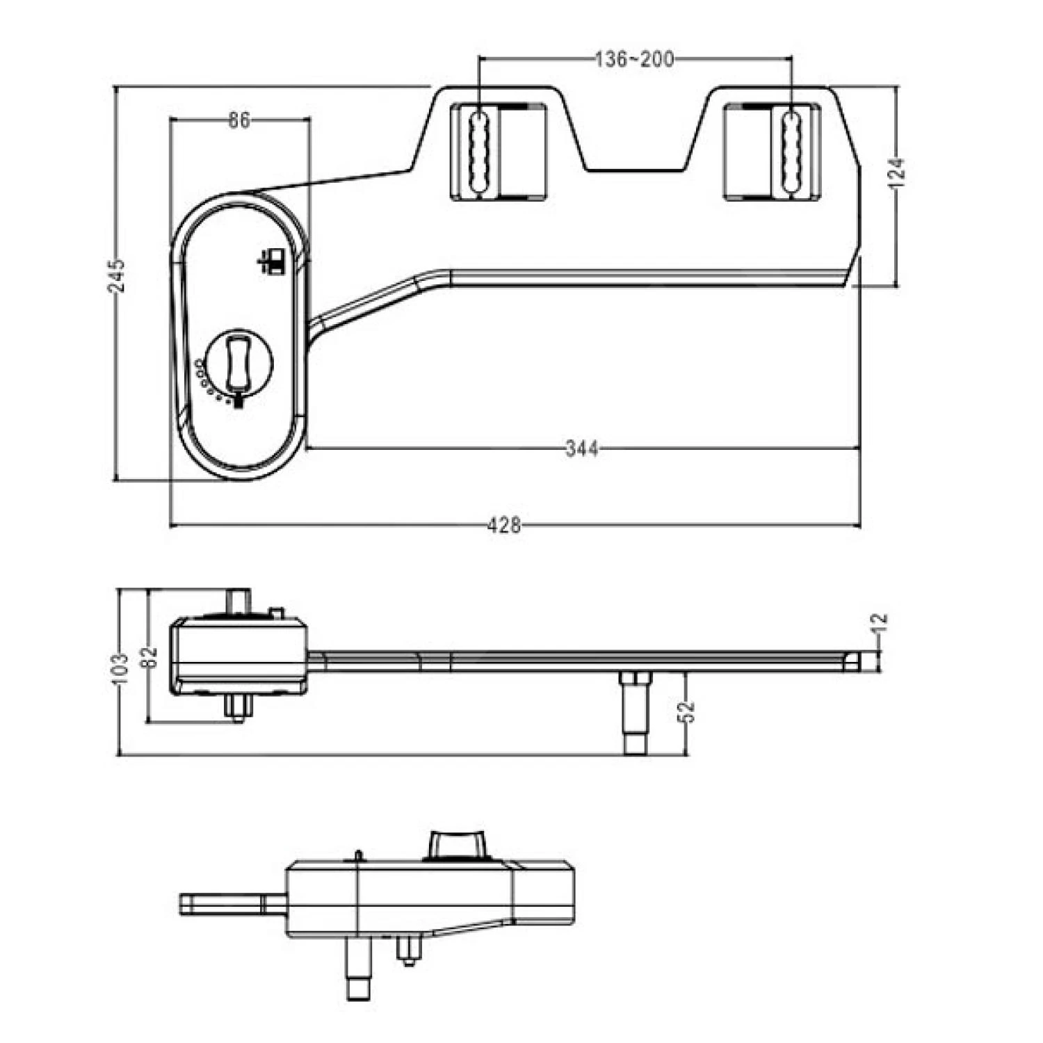 Sapho Easy Cleaning - Bidé Adicional De Agua Fría, Blanco MT002 4 Sapho Easy Cleaning - Bidé Adicional De Agua Fría, Blanco MT002 - Imagen 2