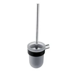 Nimco Nava - Escobilla De WC De Pared Con Soporte, Mate Negro/vidrio Opalino NA 28094WN