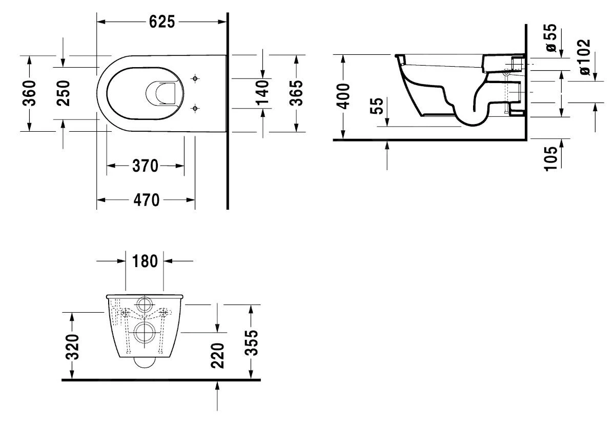 Duravit Darling New - Inodoro Suspendido, DuraFix, Blanco Alpino 2544090000 4 Duravit Darling New - Inodoro Suspendido, DuraFix, Blanco Alpino 2544090000 - Imagen 2