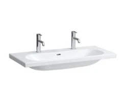 Laufen Lua - Lavabo Doble De Mueble 46x100 Cm, Con Rebosadero, 2 Orificios Para Grifo, Blanco H8100890001071