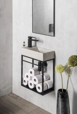 Sapho Small - Lavamanos Crest, 400x220 Mm, Con 1 Orificio Para Grifo A La Izquierda, Nanofibras, Arenisca Blanca AR410 -Baño Suministros Tienda 7a557e355db598cf1a4540d0