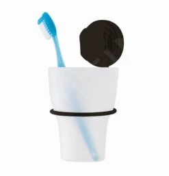 Compactor Bestlock - Porta Cepillos De Dientes Mural, Plástico/negro RAN9782