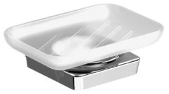 Sapho Zen - Jabonera Con Soporte, Vaso Opalino/cromo 161003