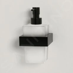 Steinberg 460 - Dispensador De Jabón Con Soporte, Cristal Blanco/negro Mate 460 8001 S -Baño Suministros Tienda 81b50650a92a54efb9666dfc