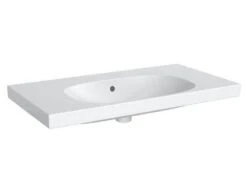 Geberit Acanto - Lavabo Doble 900x482 Mm, Sin Orificio Para Grifo, Con Rebosadero, Con KeraTect, Blanco 500.624.01.8