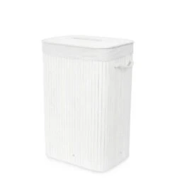 Compactor Free - Cesta De Ropa Sucia 450x350x600 Mm, Bambú/blanco RAN9108