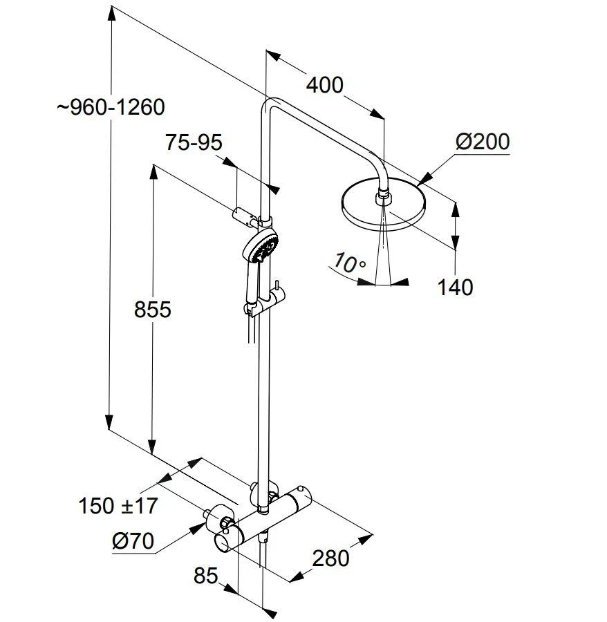 Kludi Logo - Conjunto De Ducha Dual Shower System Con Termostato, 200 Mm, Cromo 6809205-00 4 Kludi Logo - Conjunto De Ducha Dual Shower System Con Termostato, 200 Mm, Cromo 6809205-00 - Imagen 2