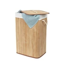 Compactor Free - Cesta De Ropa Sucia 450x300x600 Mm, Bambú RAN5217 -Baño Suministros Tienda 9060ed02159b89326655c39d