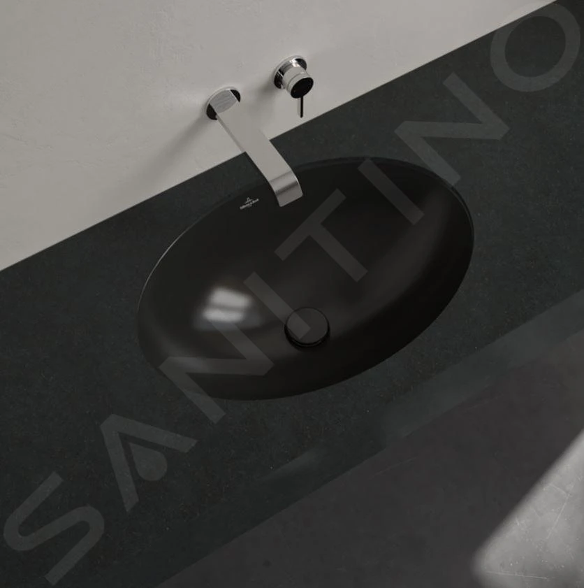 Villeroy & Boch Loop&Friends - Lavabo Encastrado, 560x380 Mm, Con Rebosadero, CeramicPlus, Ebony 4A5500S5 6 Villeroy & Boch Loop&Friends - Lavabo Encastrado, 560x380 Mm, Con Rebosadero, CeramicPlus, Ebony 4A5500S5 - Imagen 4