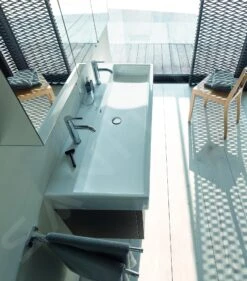 Duravit Vero Air - Lavabo Doble Para Mueble 1200x470 Mm, Sin Rebosadero, Con Orificios Para Grifo, WonderGliss, Blanco 23501200721 8 Duravit Vero Air - Lavabo Doble Para Mueble 1200x470 Mm, Sin Rebosadero, Con Orificios Para Grifo, WonderGliss, Blanco 23501200721 -Baño Suministros Tienda 957d6337fde66a05f4e0b5d3