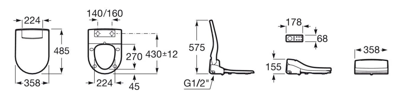 Roca Multiclean - Bidé Electrónico, SoftClose, Blanco A804006001 4 Roca Multiclean - Bidé Electrónico, SoftClose, Blanco A804006001 - Imagen 2