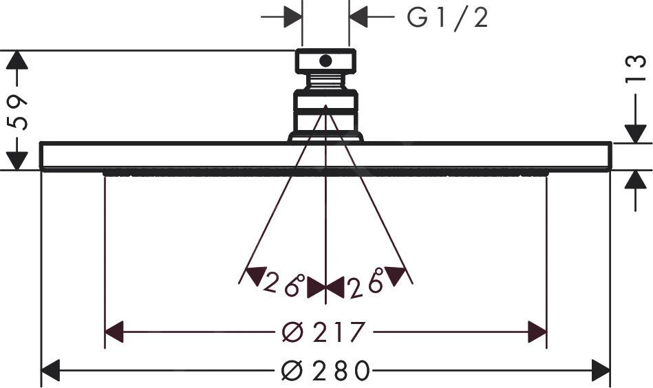 Hansgrohe Croma - Rociador De Ducha 280 Mm, Blanco Mate 26220700 4 Hansgrohe Croma - Rociador De Ducha 280 Mm, Blanco Mate 26220700 - Imagen 2