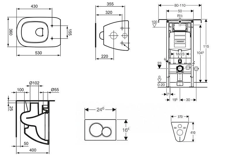 Geberit Duofix - Módulo Para Inodoro Suspendido Con Pulsador Sigma20, Blanco/cromo Brillante + Ideal Standard Tesi - WC Y Asiento 111.355.00.5 NF4 4 Geberit Duofix - Módulo Para Inodoro Suspendido Con Pulsador Sigma20, Blanco/cromo Brillante + Ideal Standard Tesi - WC Y Asiento 111.355.00.5 NF4 - Imagen 2