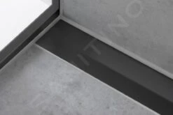 Hansgrohe RainDrain Flex - Canaleta De Ducha Lineal Con Rejilla De Acero Inoxidable 800, Junto A La Pared, Acortable, Negro Mate 56051670 -Baño Suministros Tienda 9feee8a9ca3f86e44408fdfe