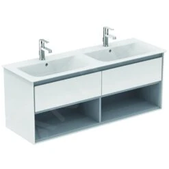 Ideal Standard Connect Air - Lavabo Doble De Mueble, 1340x160x460 Mm, Con Ideal Plus, Blanco E0272MA -Baño Suministros Tienda a4841eacf4662d67d3e83fb9