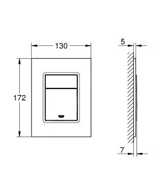 Grohe Skate Cosmopolitan S - Pulsador De WC, Blanco Alpino 37535SH0 4 Grohe Skate Cosmopolitan S - Pulsador De WC, Blanco Alpino 37535SH0 - Imagen 2