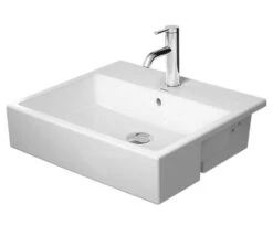 Duravit Vero Air - Lavabo Semiencastrable 550x470 Mm, Con Rebosadero, Con Orificio Para Grifo, WonderGliss, Blanco 03825500001
