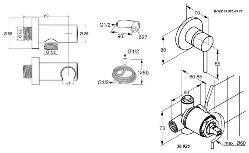 Kludi Bozz - Juego De Ducha De Bidé Con Válvula Empotrada, Cromo 389990576 4 Kludi Bozz - Juego De Ducha De Bidé Con Válvula Empotrada, Cromo 389990576 - Imagen 2