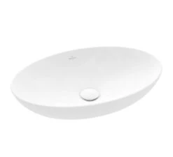 Villeroy & Boch Loop&Friends - Lavabo Sobre Encimera, 620x420 Mm, Con Rebosadero, CeramicPlus, Stone White 4A4800RW