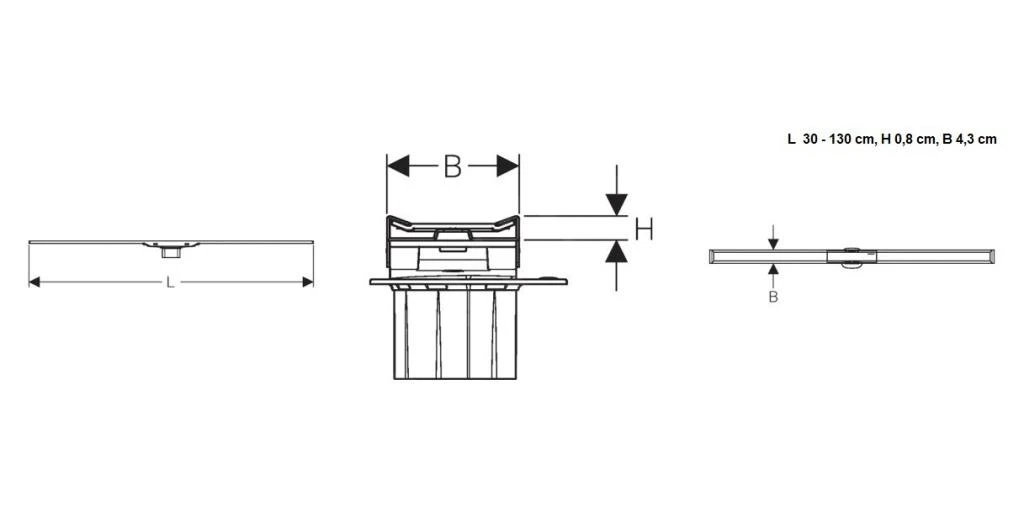 Geberit CleanLine - Canaleta De Ducha De Acero Inoxidable, 300-1300 Mm, Metal Pulido 154.451.KS.1 4 Geberit CleanLine - Canaleta De Ducha De Acero Inoxidable, 300-1300 Mm, Metal Pulido 154.451.KS.1 - Imagen 2