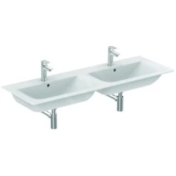 Ideal Standard Connect Air - Lavabo Doble De Mueble, 1340x160x460 Mm, Con Ideal Plus, Blanco E0272MA -Baño Suministros Tienda ba4f38f5721d409d1612811c