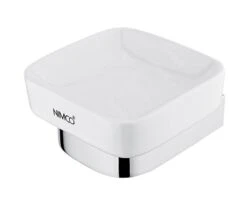 Nimco Nikau - Jabonera Con Soporte, Cerámica Blanca/cromo NK 30059K-26